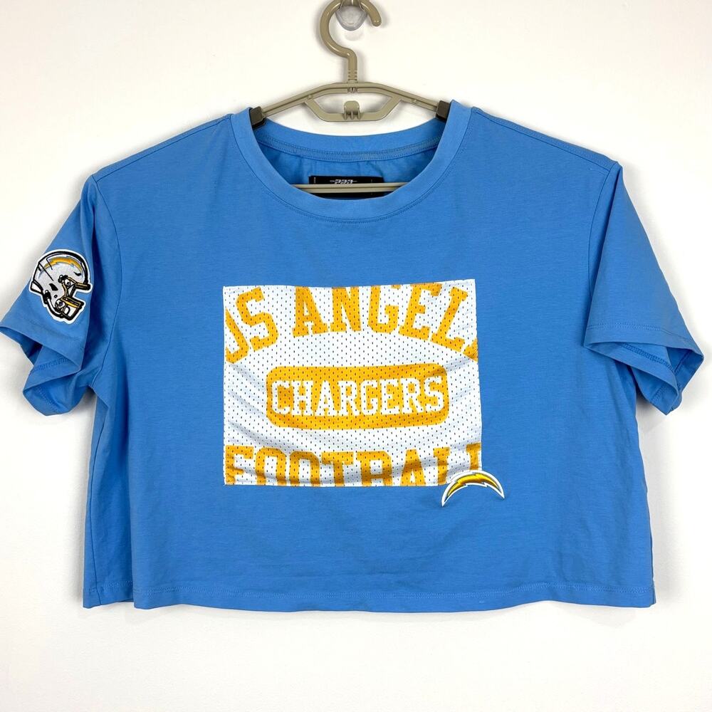 Pro Standard NFL Los Angeles Chargers Cropped T Shirt blue yellow Medium